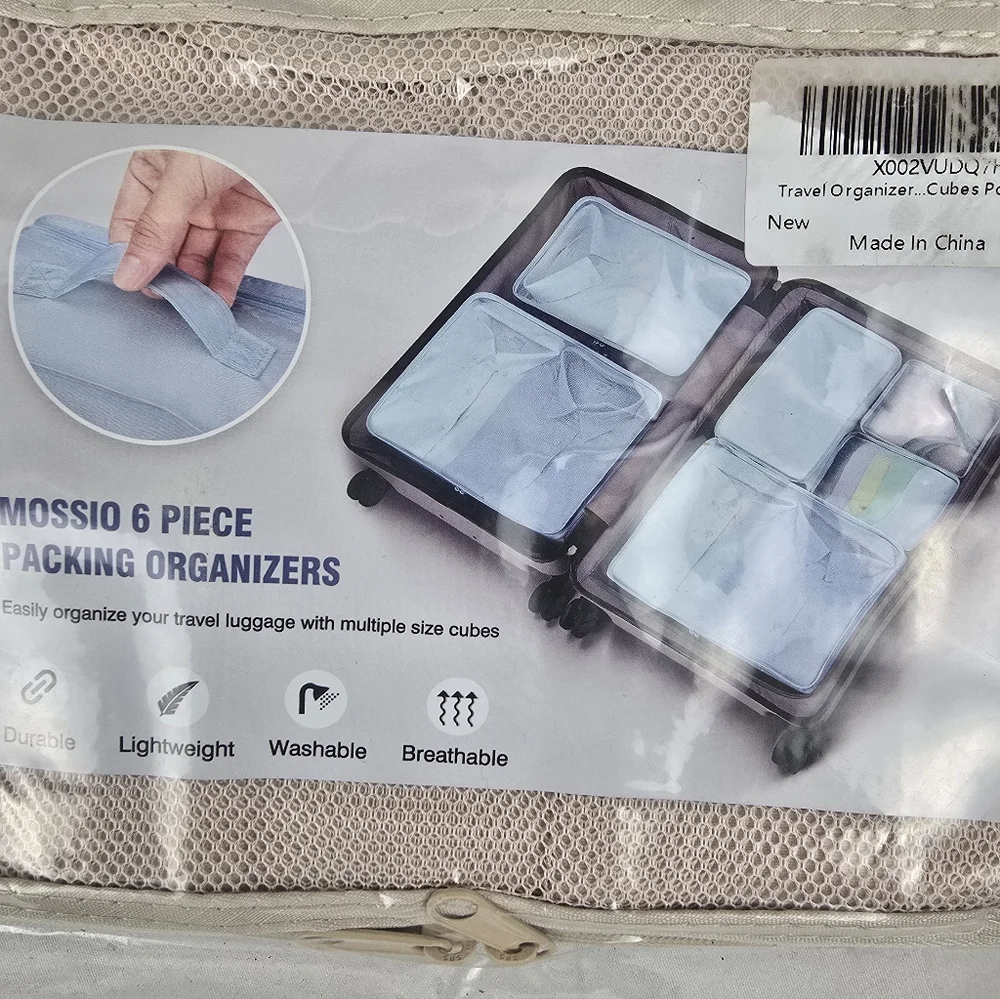 NWT Mossio Cream Packing Organizers - 6 Piece Set